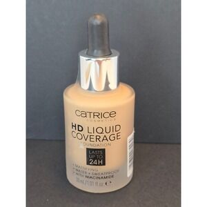 Catrice HD Liquid Coverage Foundation 050 Rosy Ash 24H Matte Niacinamide 1.01oz